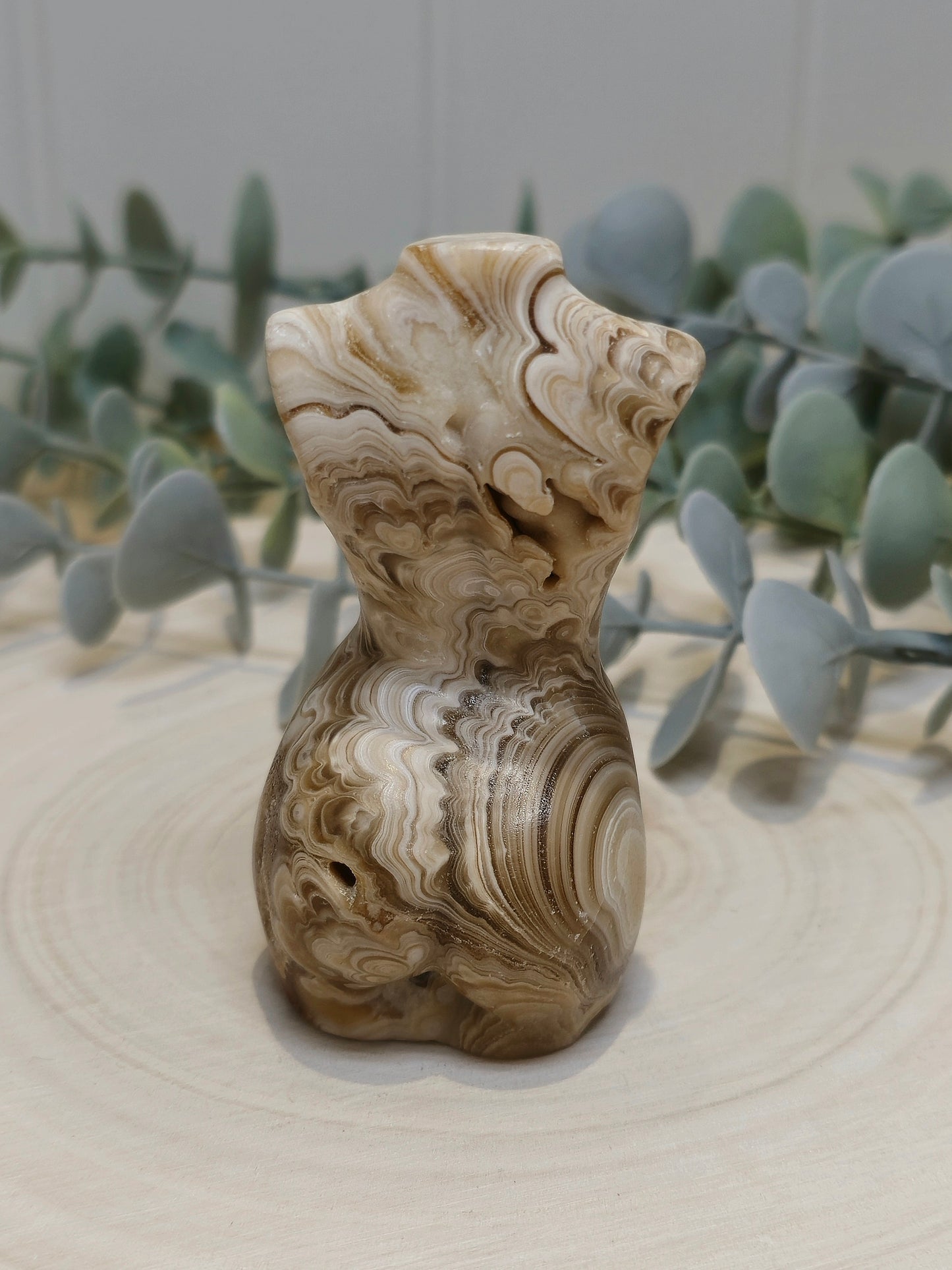 Femme Agate fleur ambrée