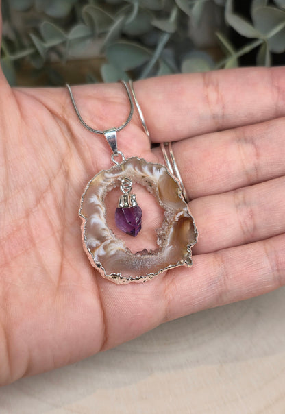 Collier Agate et Améthyste
