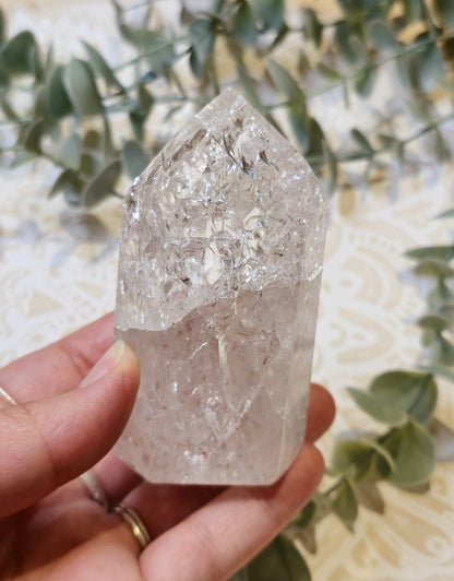 Pointe en Quartz clair craquelé