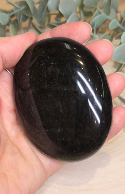 Pierre de paume Obsidienne argentée du Mexique