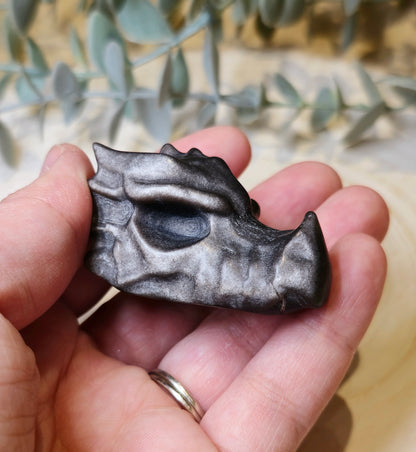 Dragon Obsidienne argenté