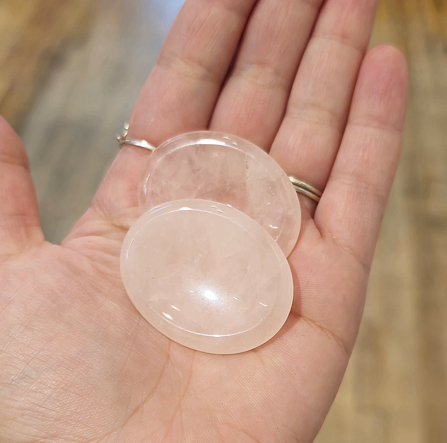 Quartz rose Worry stone