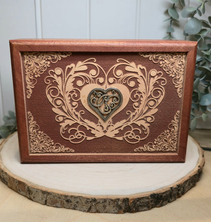 Boite en bois Coeur