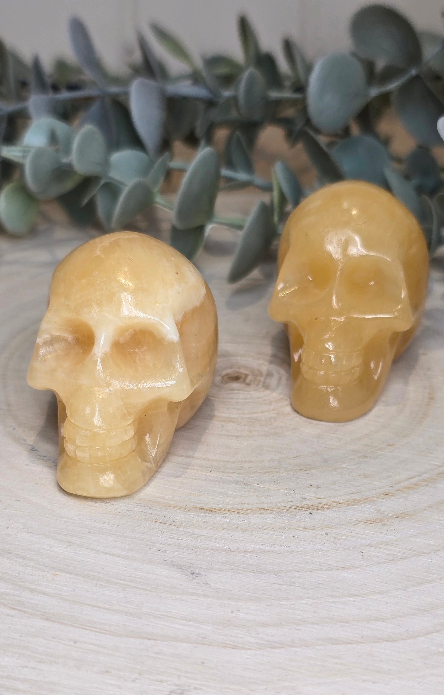 Crâne en Calcite jaune