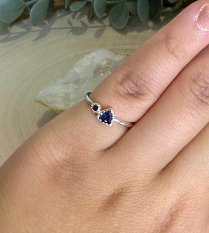 Bague Iolite triangle et rond