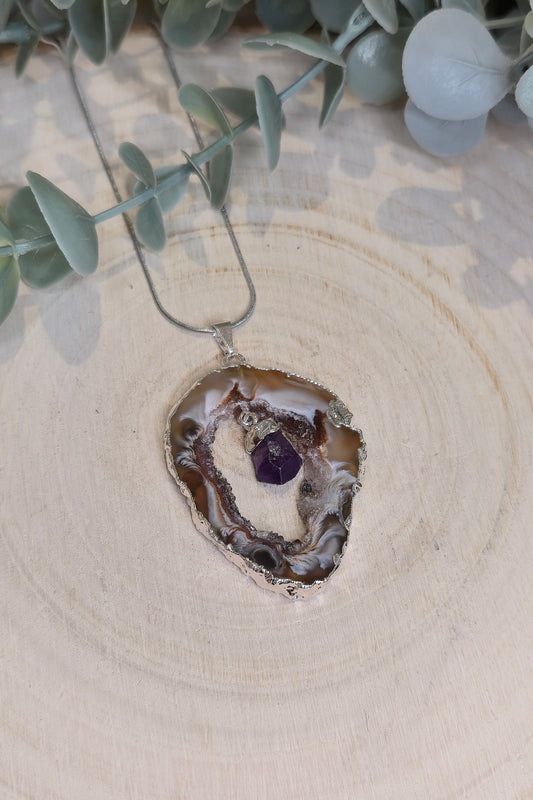 Collier Agate et Améthyste