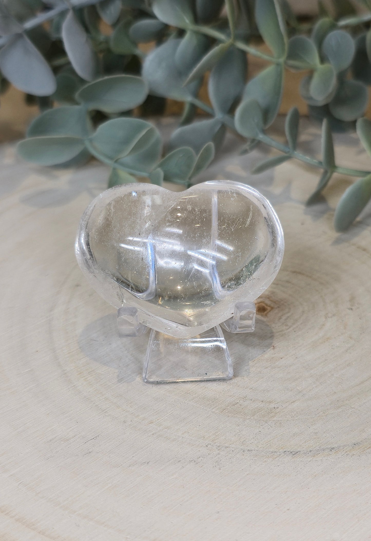 Coeur en Quartz clair (extra clair) du Brézil