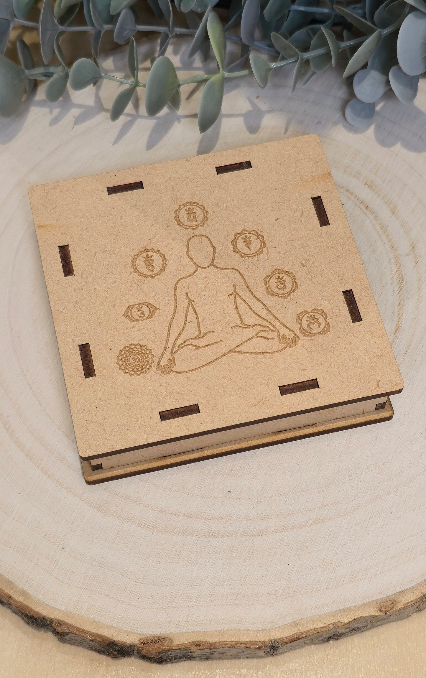 Sélénite Méditation Chakras gravé