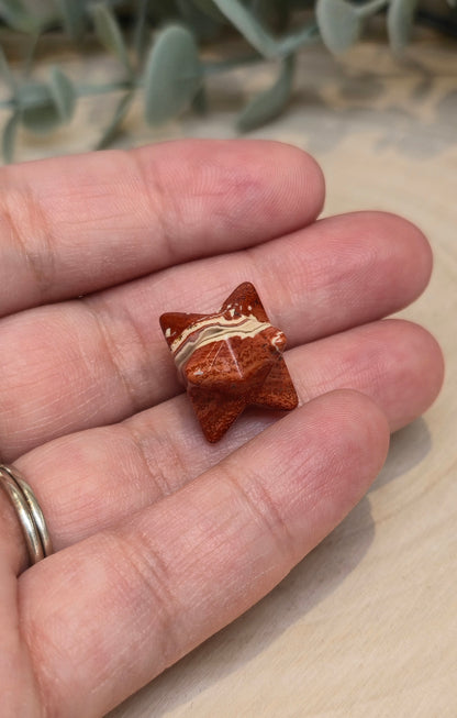 Étoile Merkaba Jaspe rouge