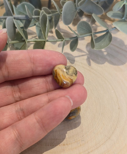 Mini Coeur en Agate fou (crazy lace)