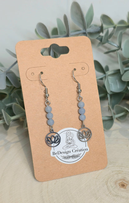 Boucles d’oreilles Lotus Angélite