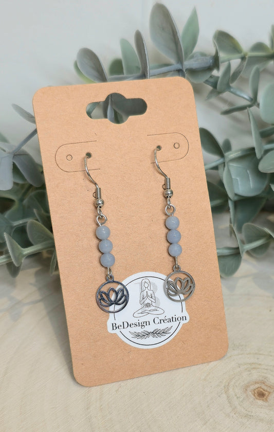 Boucles d’oreilles Lotus Angélite