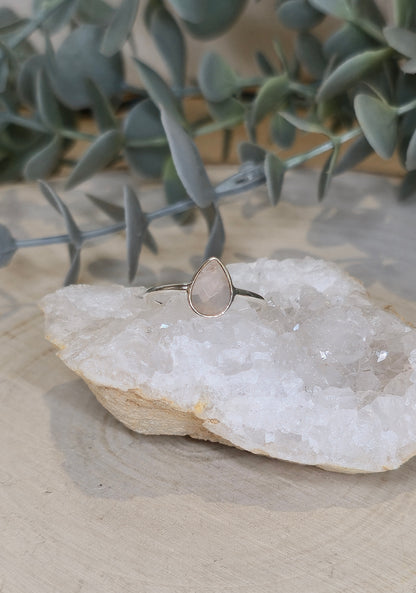 Bague goutte Quartz rose