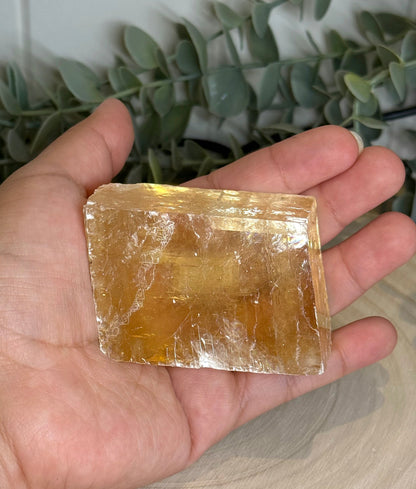 Cube de Calcite optique jaune