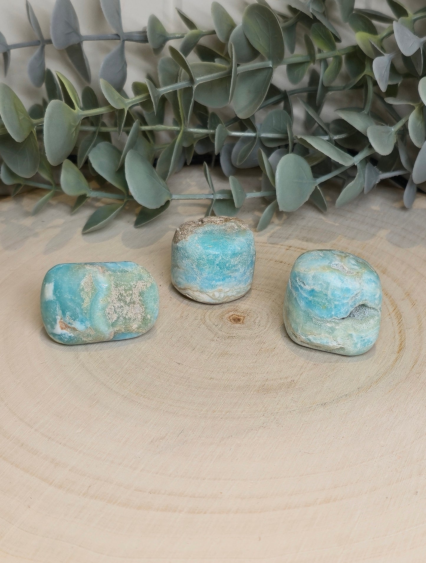 Aragonite bleue barattée