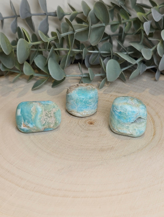 Aragonite bleue barattée