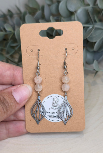 Boucles d’oreilles Géométrie Agate fleur