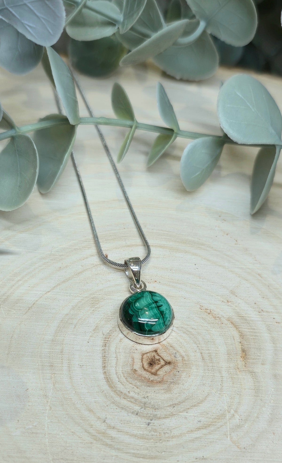 Collier Malachite rond