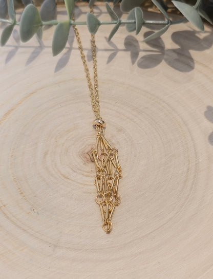 Collier porte-pierre acier inoxydable gold