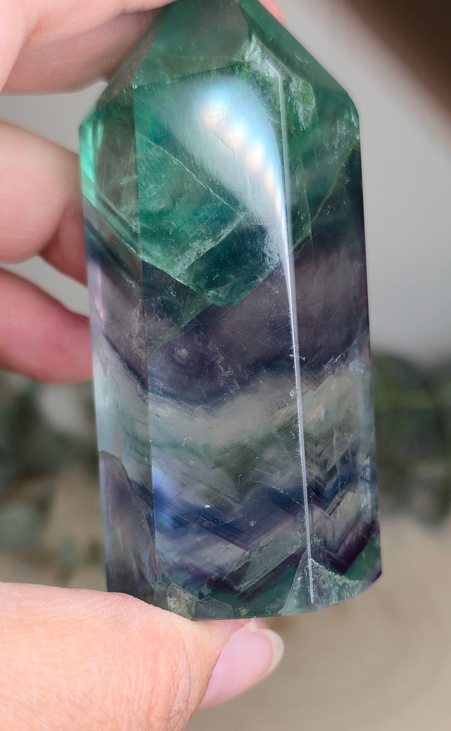 Pointe en Fluorite *pointe cassée*
