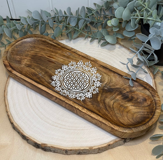 Encensoir Fleur de vie en bois