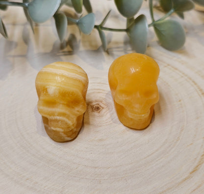 Crâne Calcite jaune