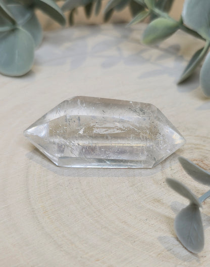 Pointe double en Quartz clair de Madagascar