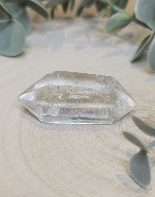 Pointe double en Quartz clair de Madagascar