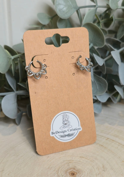 Boucles d’oreilles anneau Demi-Mandala 8mm