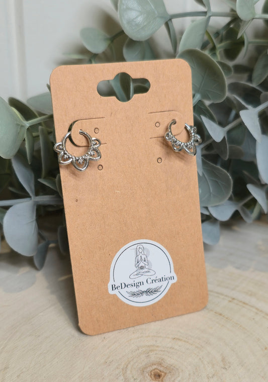 Boucles d’oreilles anneau Demi-Mandala 8mm