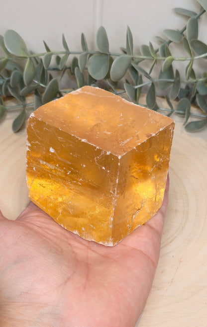 Cube de Calcite optique jaune