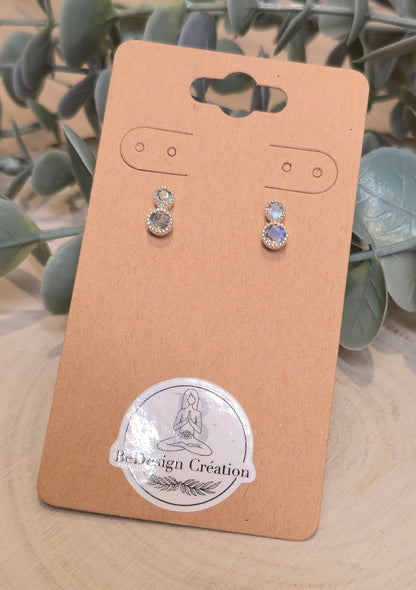 Boucles d'oreilles Labradorite double