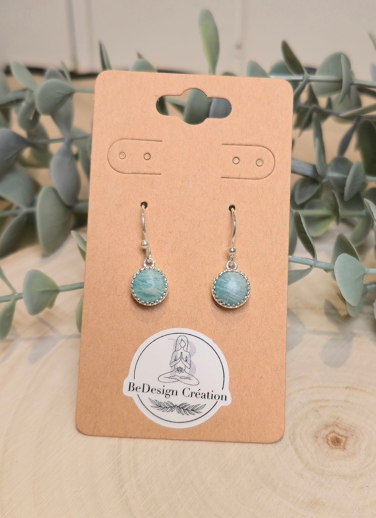 Boucles d'oreilles pendante Amazonite