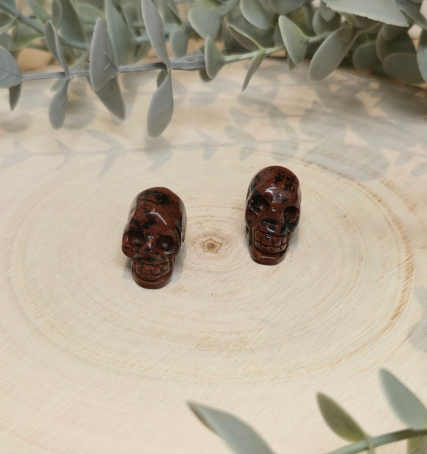 Mini Crâne en Obsidienne Acajou