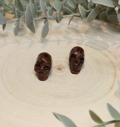 Mini Crâne en Obsidienne Acajou