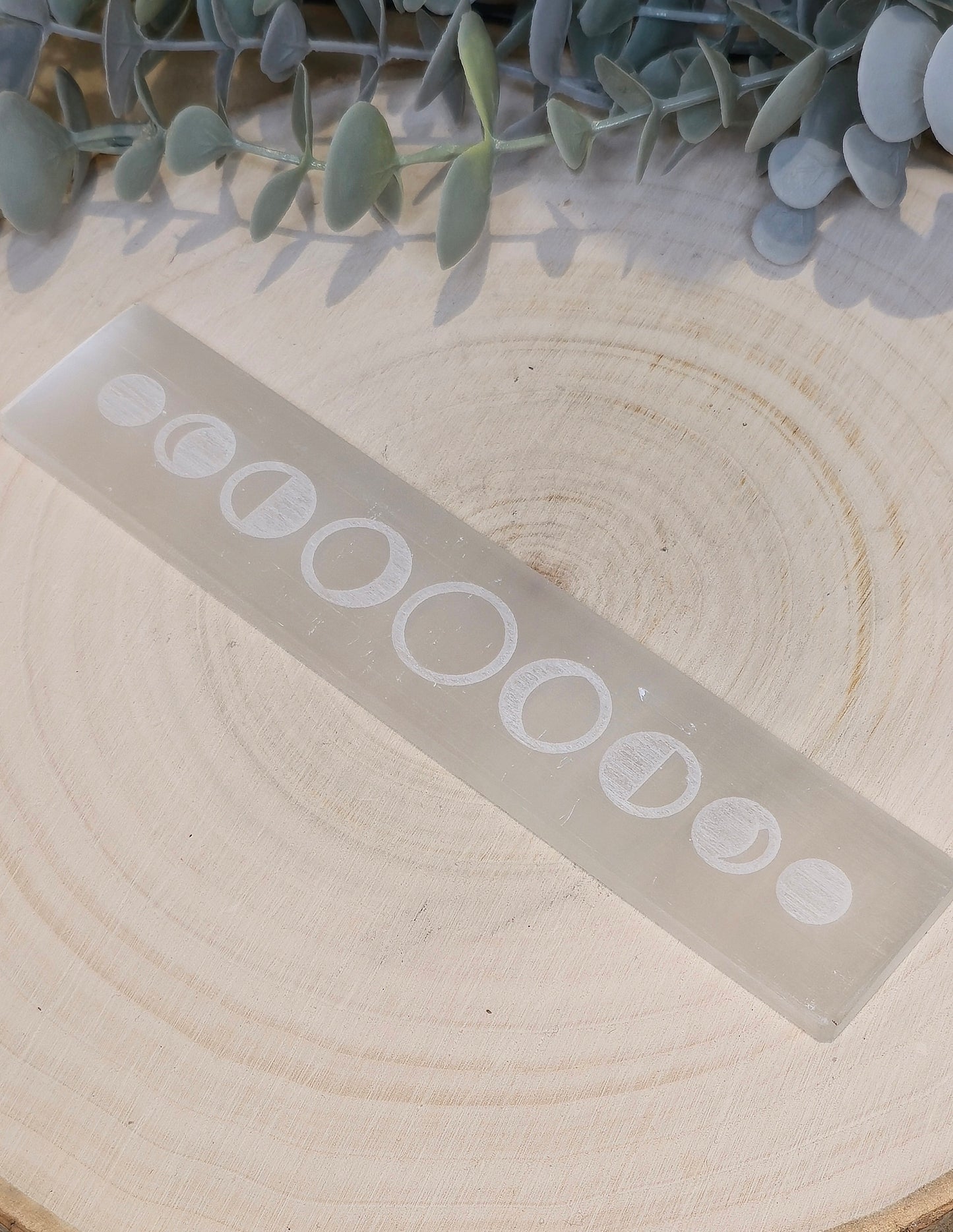 Plaque Sélénite Phase lunaire gravé