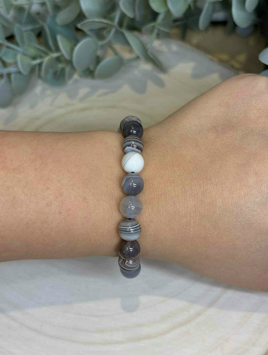 Bracelet Agate Botswana 8mm